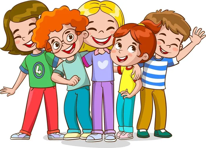 cute-happy-kids-hugging-smiling-standing-together-diverse-children-group-portrait-excited-joyful-little-girls-and-boys-best-friends-flat-illustration-isolated-on-white-background-vector (1)